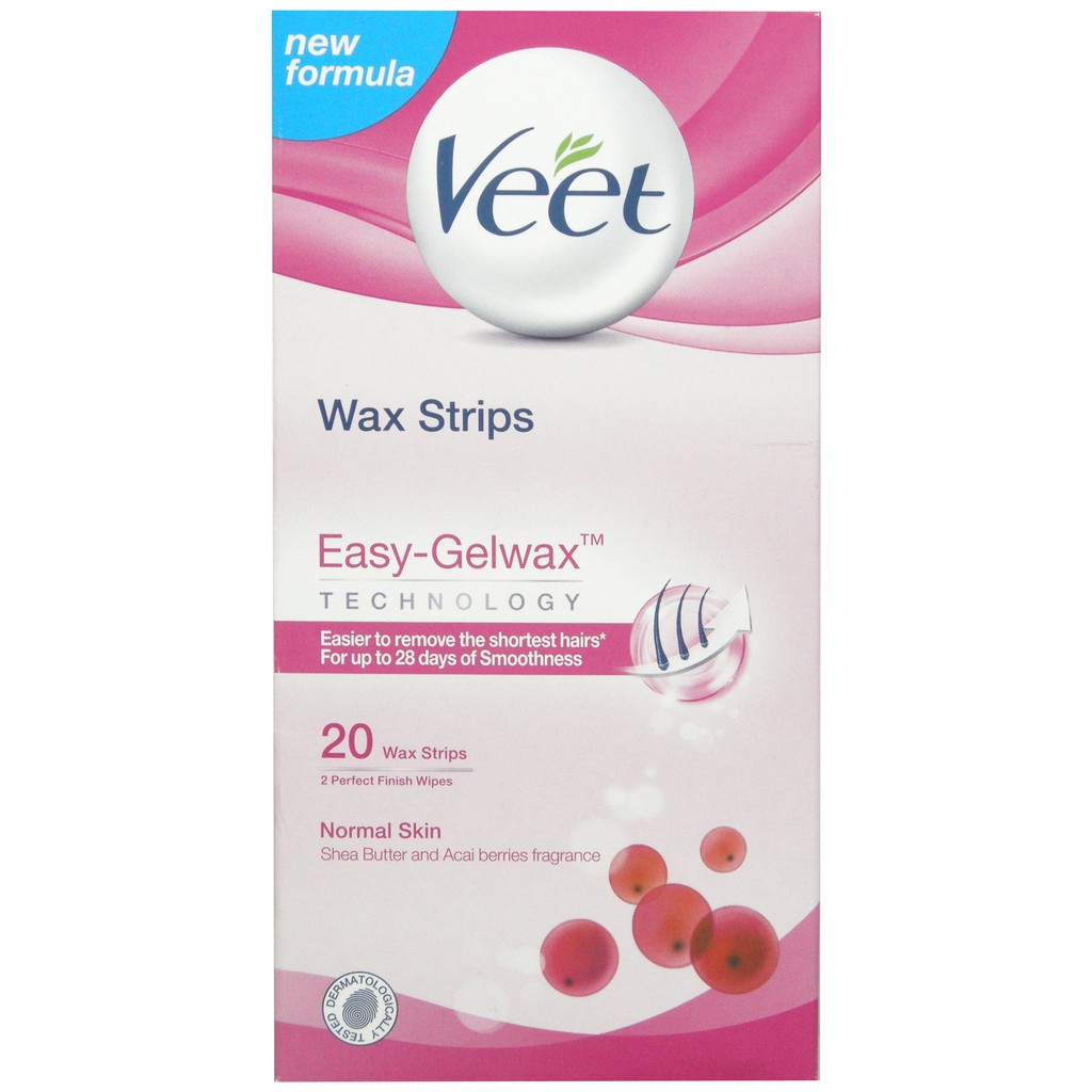 Veet Ready to Use Wax Strips Full Body Waxing Kit Normal Skin (20s