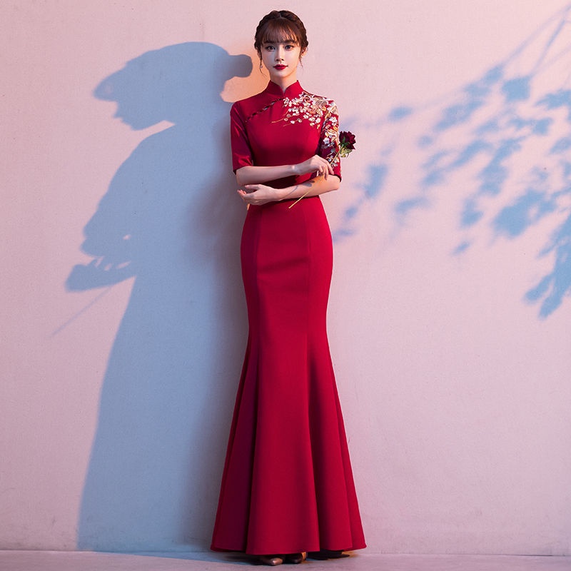chinese dress ladies Elegant Asymmetric Collar Bodycon Dress