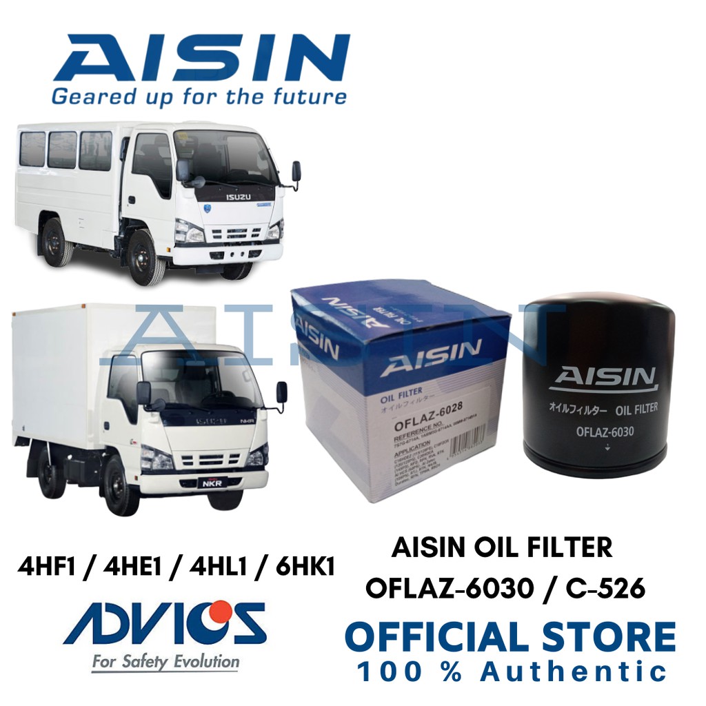 AISIN Oil Filter for Isuzu 4HF1 / 4HE1 / 4HL1 / 6HK1 (OFLAZ6030