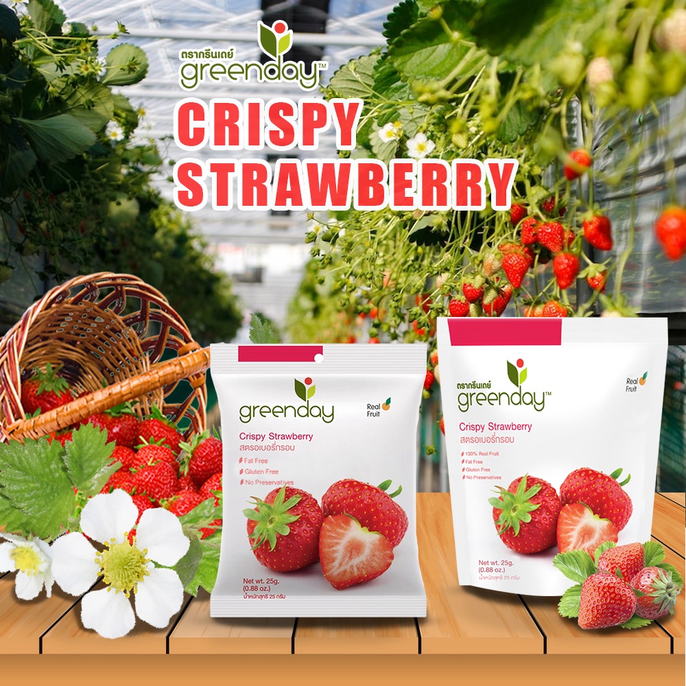 YJS Greenday Crispy Strawberry 100% Real Fruit (25g) | Shopee Philippines
