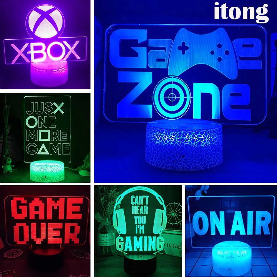 3D Night Light Lamp Gaming Room Desk Setup Decor table Game Console ...