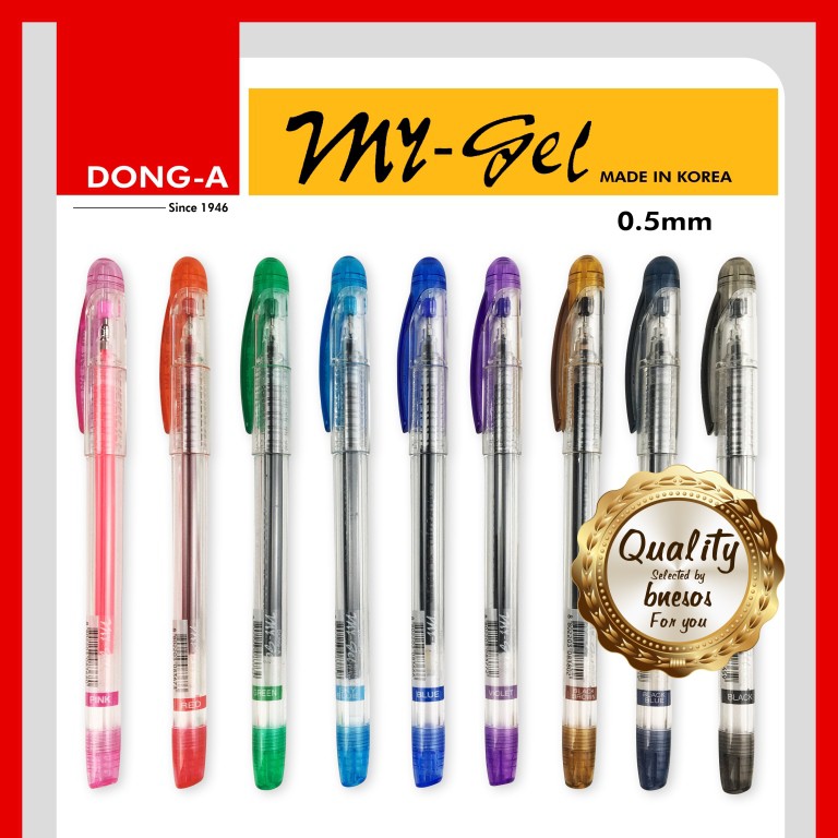 Bnesos Stationary School Supplies Dong-A My Gel Gel Pen 10Colors 0.5mm ...