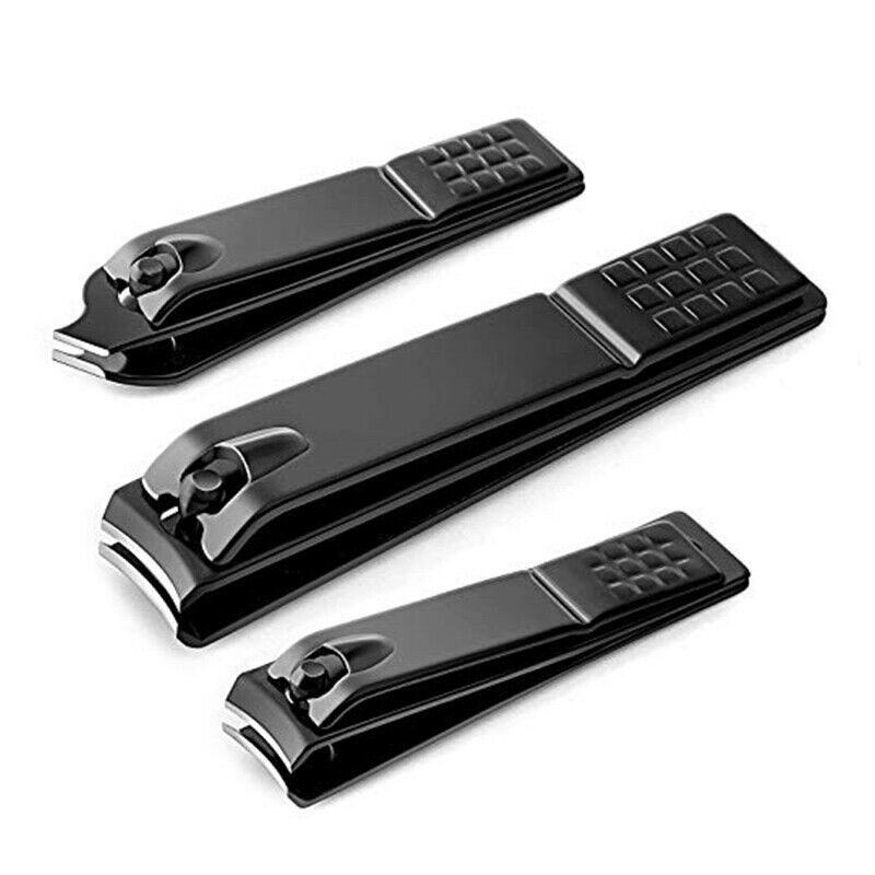 Stainless Steel Black Nail Clippers Professional Manicure Tool Trimmer