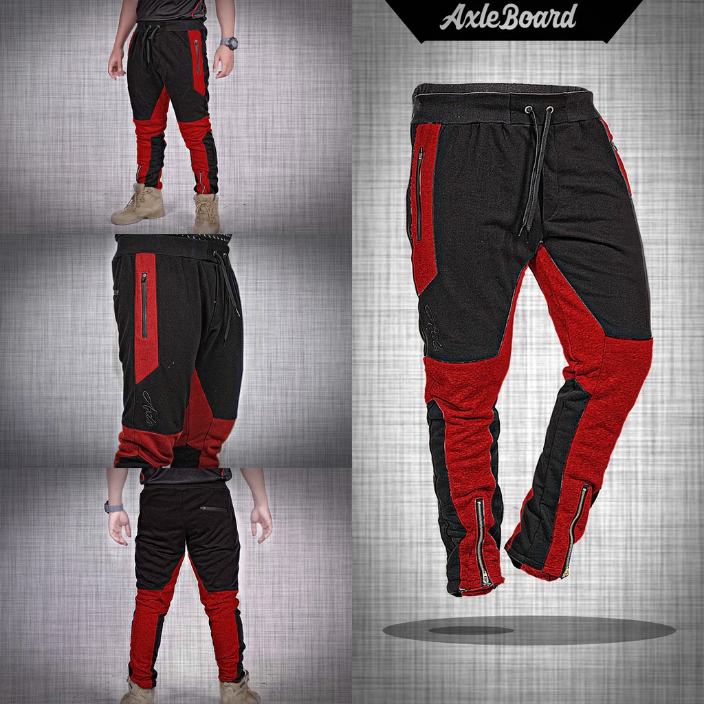 Men PANTS JOGGER PANTS Black Red vanzy shop Shopee Philippines