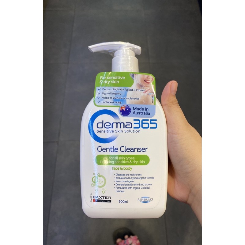Derma 365 Gentle Cleanser Face and Body 500ml (bubble wrap) | Shopee ...
