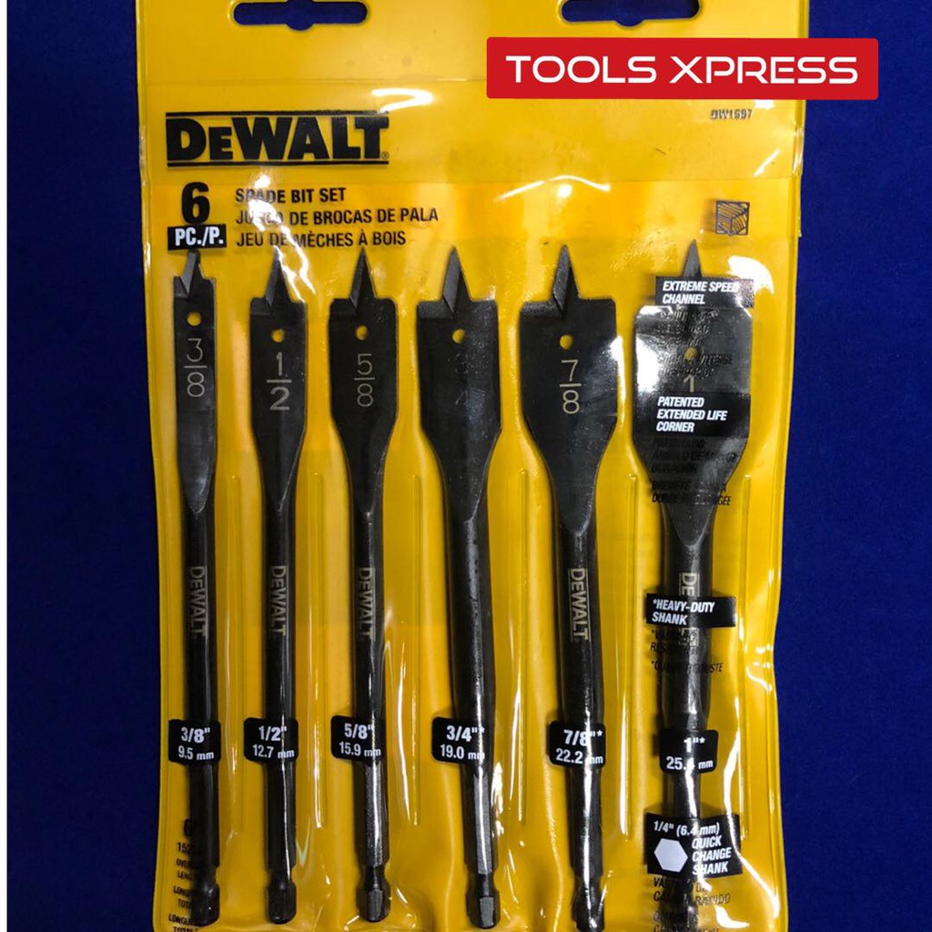 DeWALT DW1587 Spade Bit Set 6 pcs Shopee Philippines