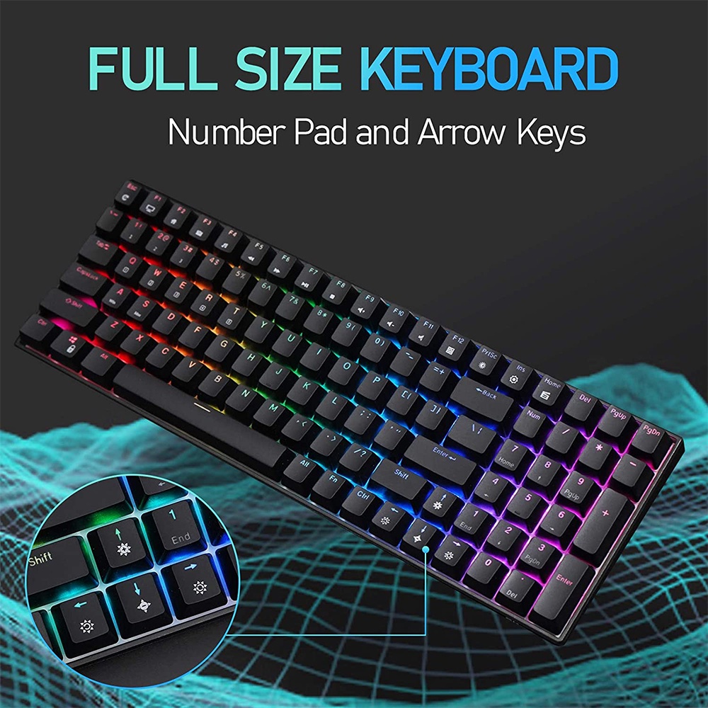 RK Royal Kludge RK100 Tri-Mode RGB Mechanical Keyboard - Black [Red ...