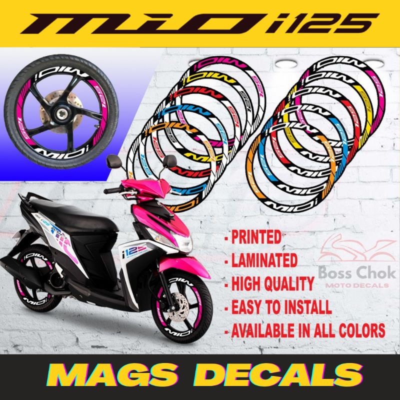 Yamaha Mio i 125 Mags Decals Set (pair) - w/ free stickers | Shopee ...