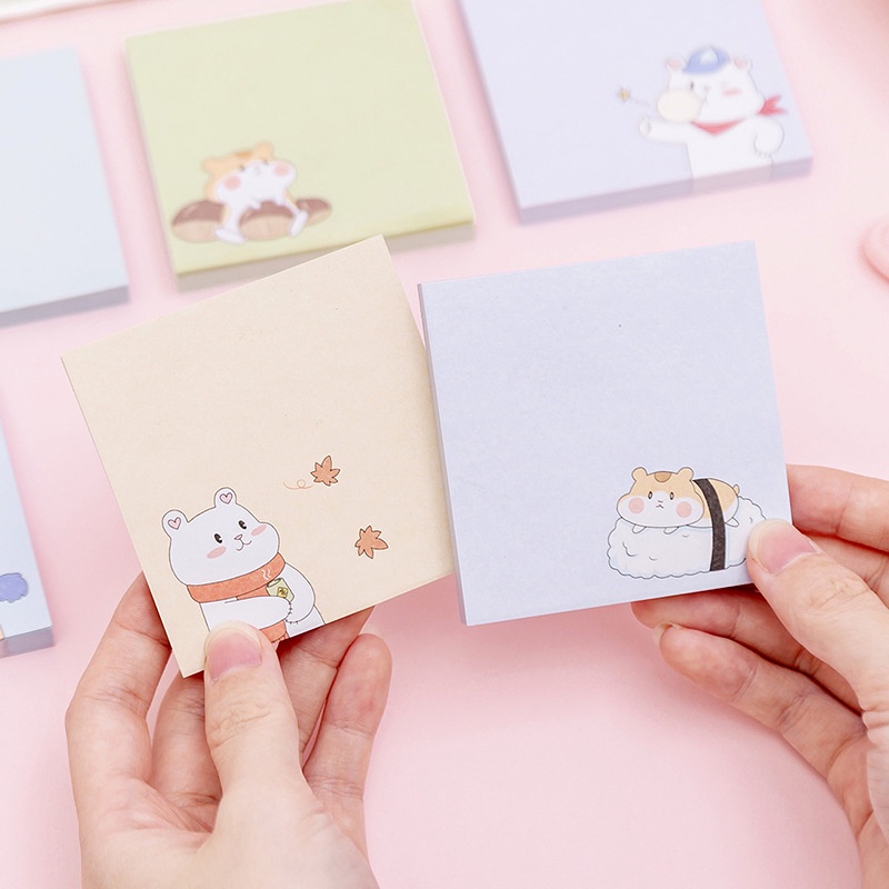 Four Seasons White Bear Hamster Memo Pad N Times Sticky Notes School ...