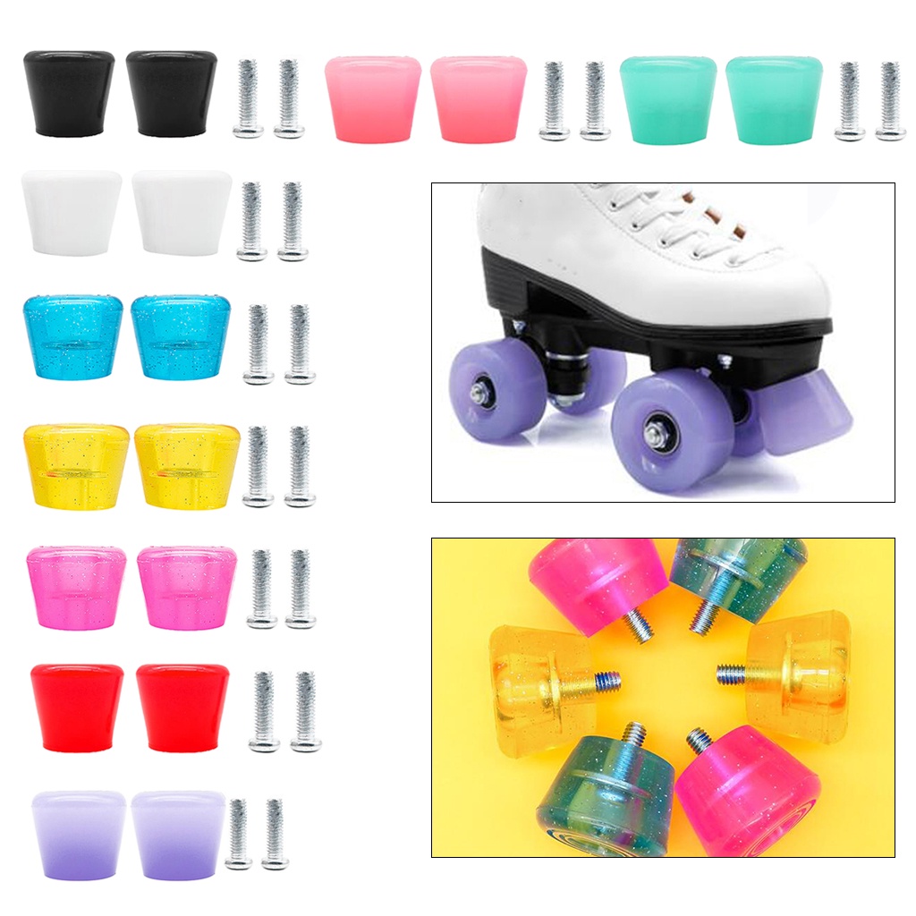 2 Pieces Roller Skate Toe Stoppers Set Roller Skate Toe Stop Brakes