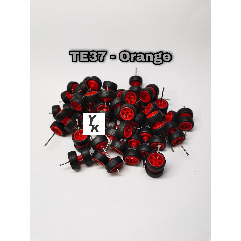 1/64 tayar getah rim - 10set of TE37 slim type orange (oem) rubber ...
