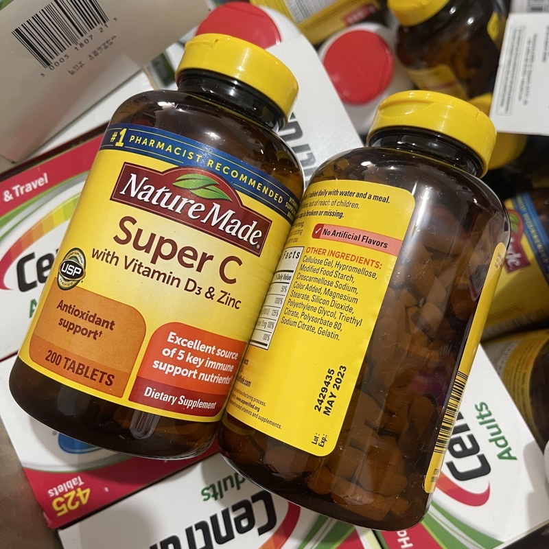 Nature Made Super C with Vitamin D3 and Zinc, 200 Tablets Shopee