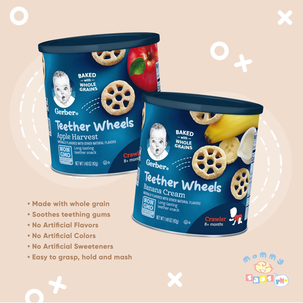 Gerber Baby Snacks Teether Wheels (2 different flavors) Shopee