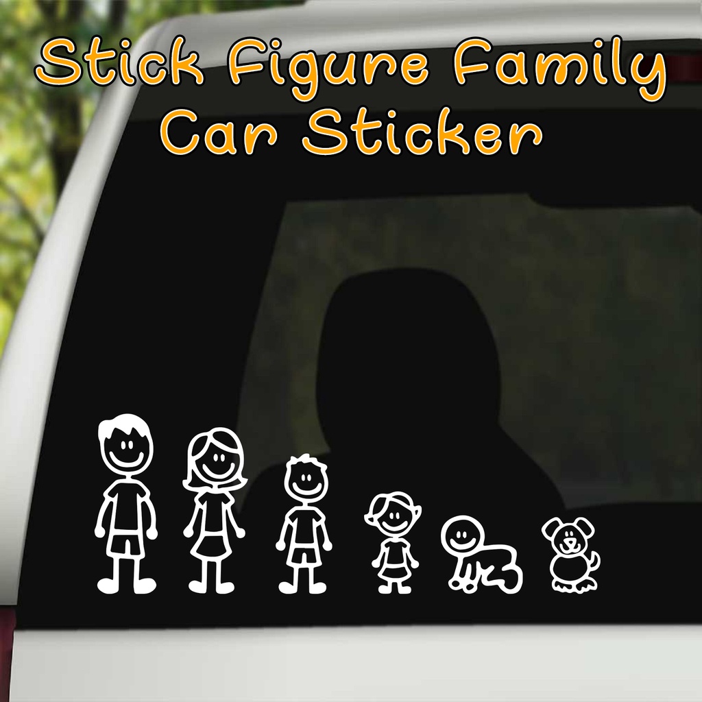 Stick Figure Family Car Sticker Decal Cutout Vinyl Stickers Motor