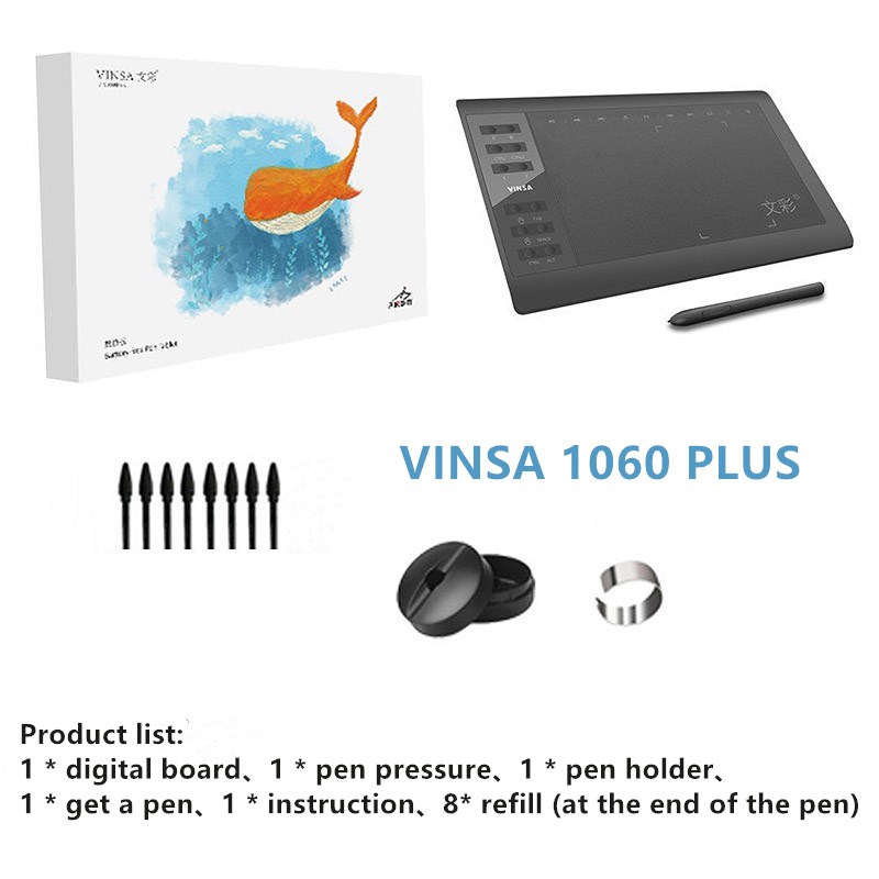 VINSA 1060plus Digital Tablet Hand G10 Painted Board Digital Graphics