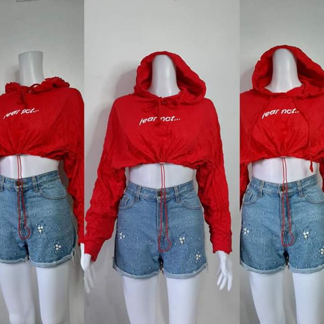 Crop top hot sale hoodie shopee