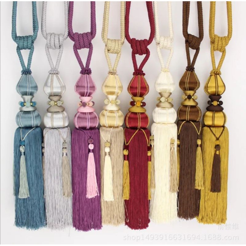 Decorative European Braided Beads Curtain Tassel Buckle Ropes for ...