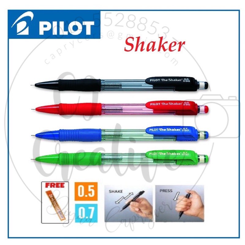 (Value Pack) PILOT SHAKER Mechanical Pencil 0.5mm/0.7mm + Leads 12 ...