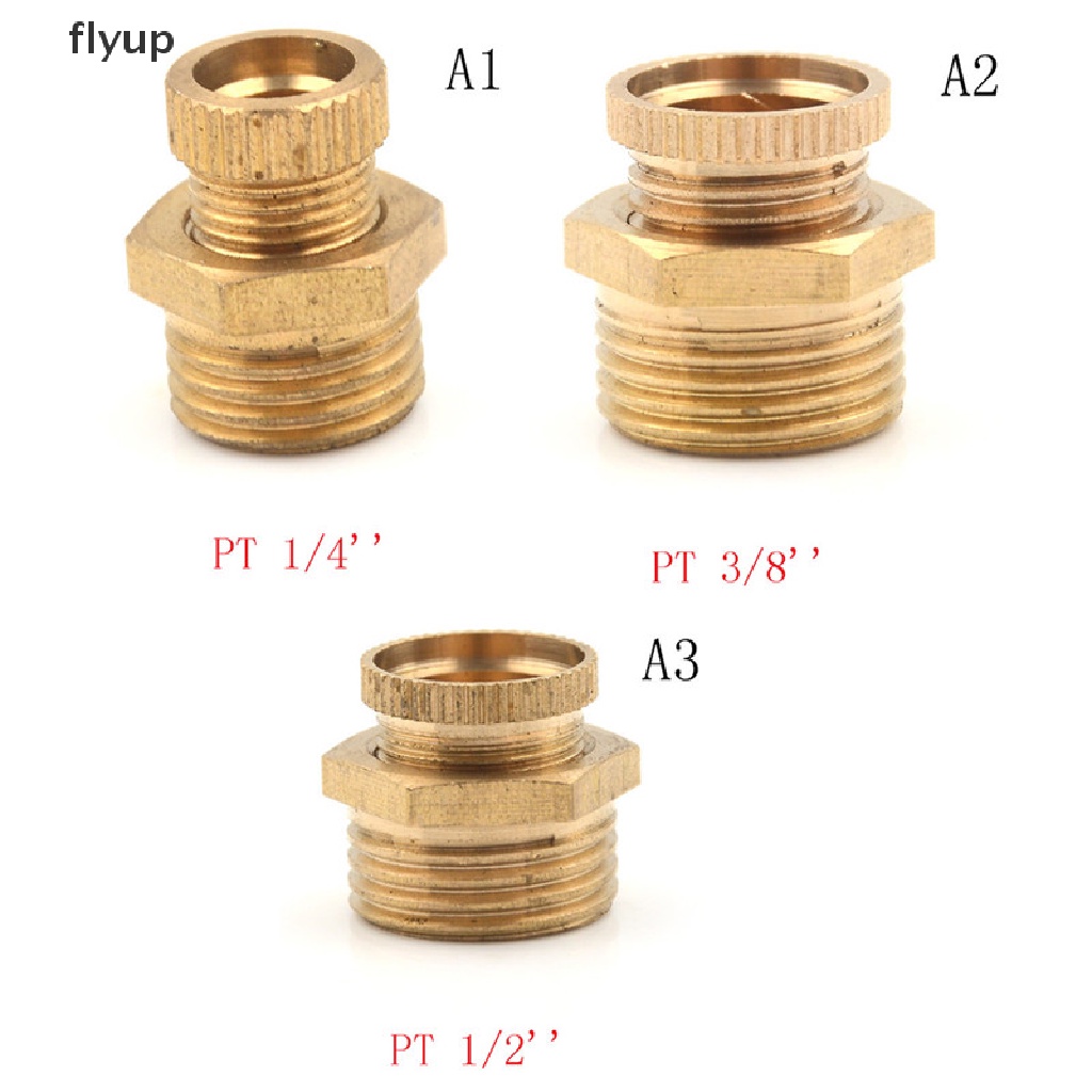 flyup Air Compressor Male Threaded Water Drain Valve Brass Tone PT 1/2
