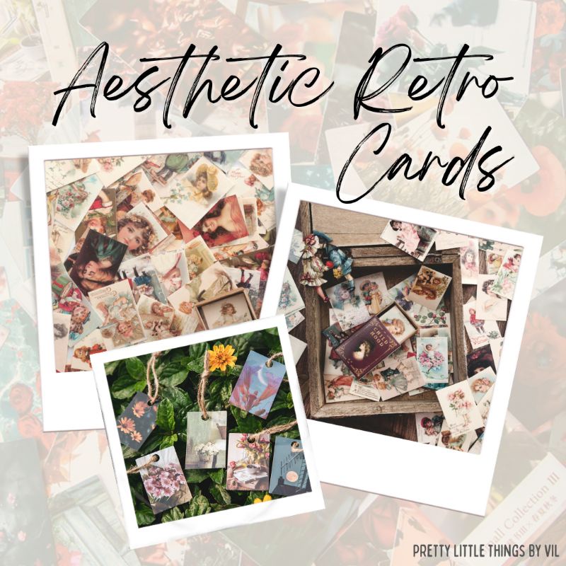 10 pcs Random Aesthetic Thick Paper/Card Retro Classic (Deco ...
