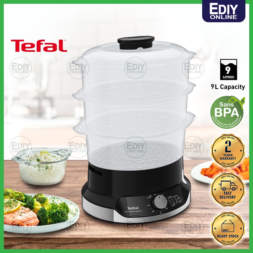 (NEW) Tefal VC2048 Food Steamer 9L 800W BPA Free Ultra Compact 3 Tiers