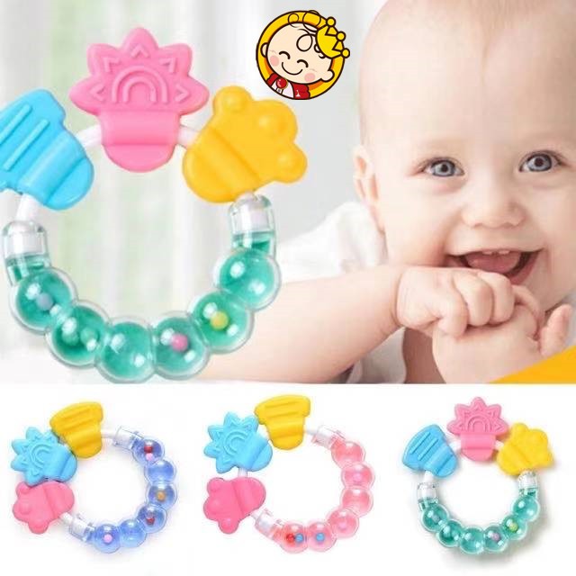 Baby Kingdom Baby Rattles Teether Toy Silicone Teeth Biting | Shopee ...