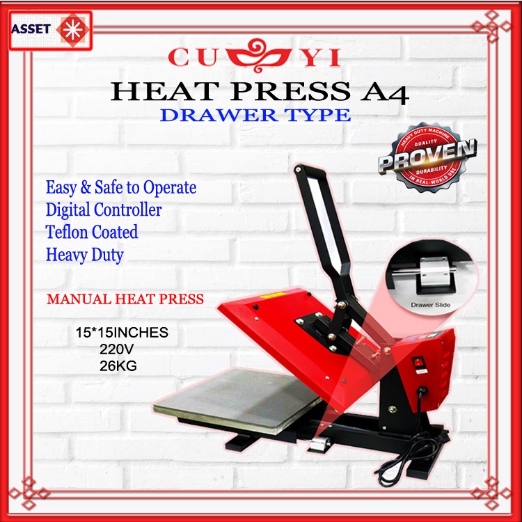 CUYI HEAT PRESS DRAWER TYPE A4 MACHINE FOR DIGITAL PRINTING Shopee