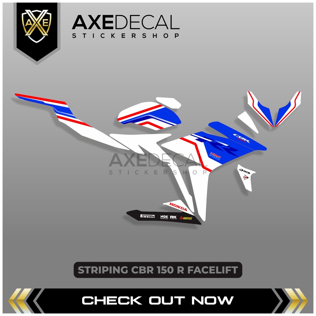 Cbr 150 R Hrc Tri Color Striping / Stock Decal Cbr 150R Facelift/ Honda ...