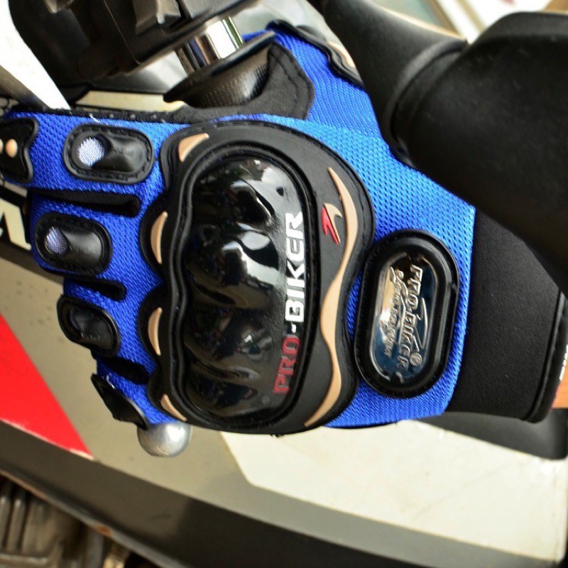 pro biker gloves blue