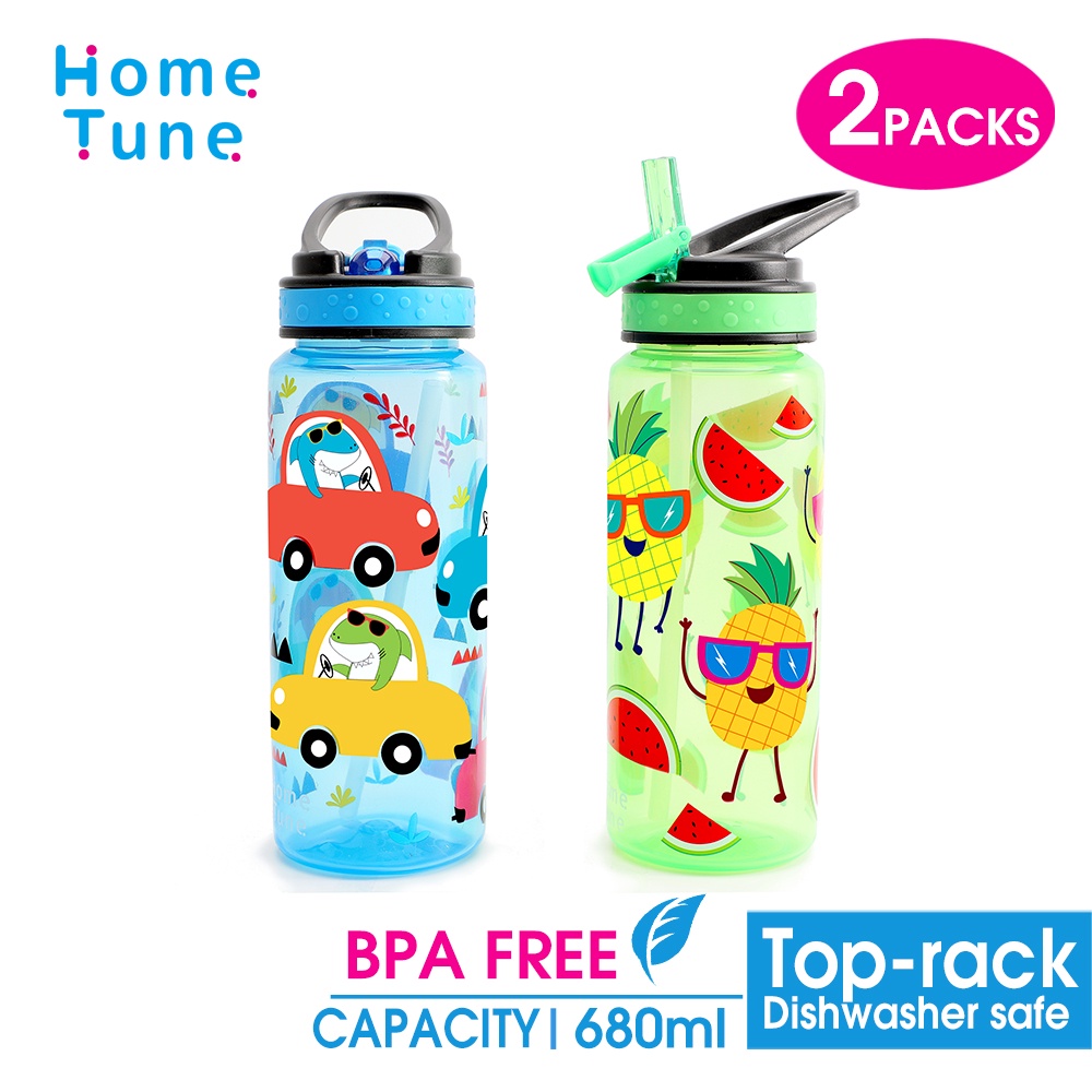 [2Pack] water bottle for kids bottle with straw bpa free water bottle