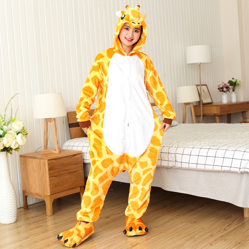 Kigurumi Giraffe Pajamas Female Animal Cosplay Costumes Women Onepiece ...