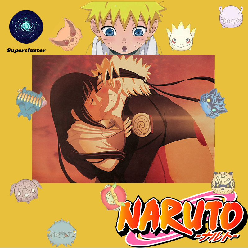 NARUTO poster “Hyūga&Naruto’Kiss” Anime Kraft Paper Wallpaper 50.5*35cm