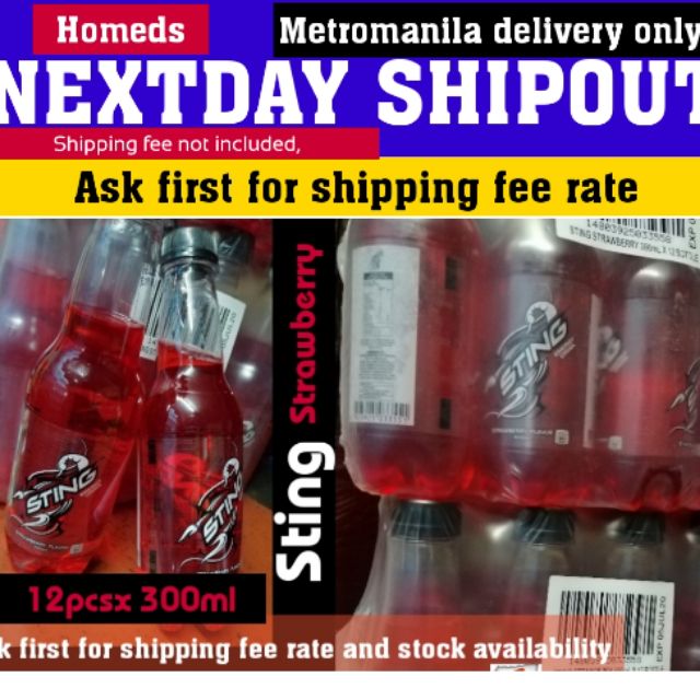 Sting red energy drink 300ml x 12pcs metromanila Shopee Philippines