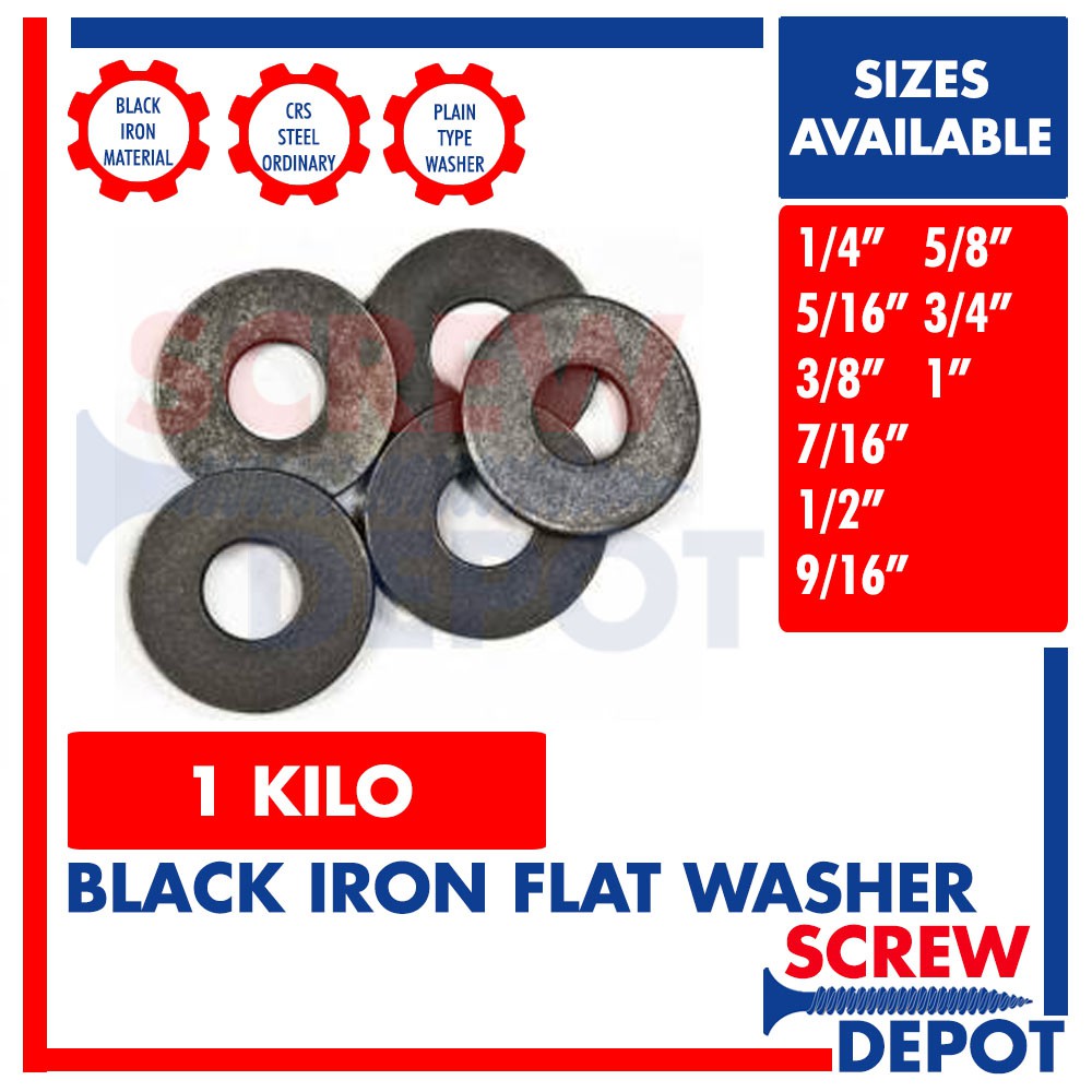 1KILO 1/4 - 1 inch BI Flatwasher / B I Plain Washer / Ordinary Flat ...