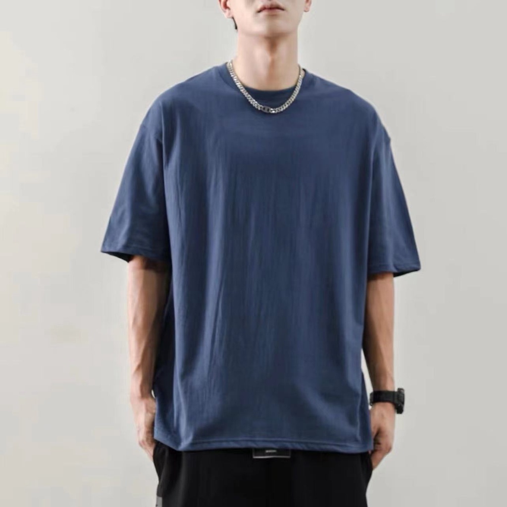 Korean Simple Personality Men's T-shirts High Quality Cotton Short ...