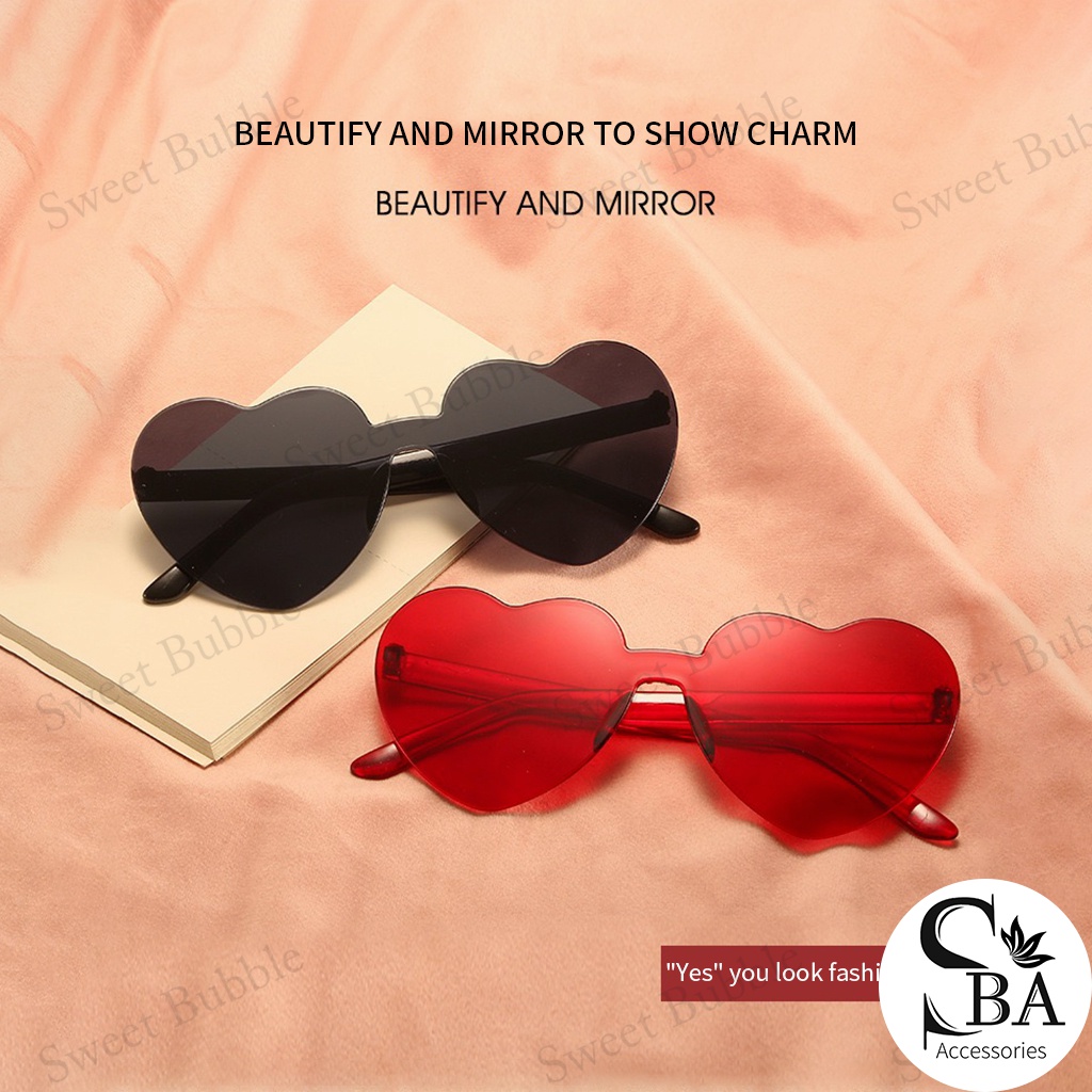 Personalized Candy Color Sunglasses Love shaped Frameless Jelly One Sunglasses 8900 Shopee Philippines