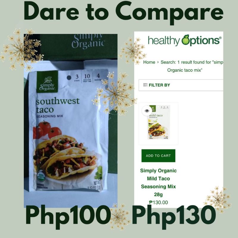 SIMPLY ORGANIC TACO SEASONING MIX, 32g, BB MAR 2023 (1 packet for 1lb