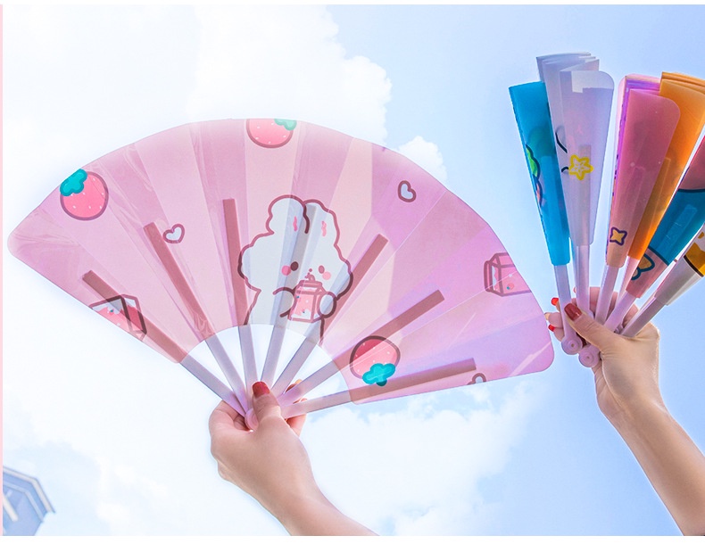 Summer Cute Cartoon Small Folding Hand Fan Children Student Folding Fan ...