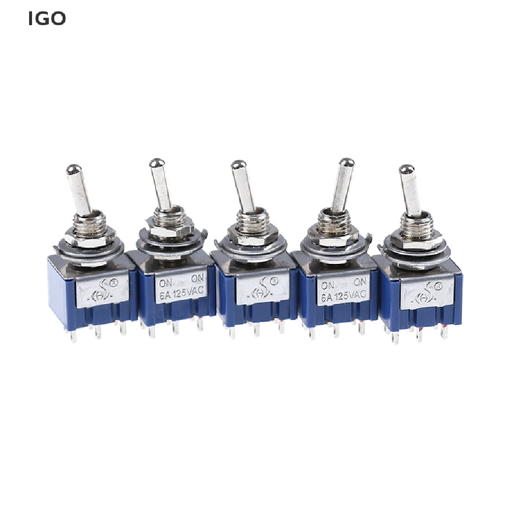 IGO 5PCS 6P Toggle Switch 6A 125VAC 6 Pin DPDT ON-ON Mini Toggle Switch ...