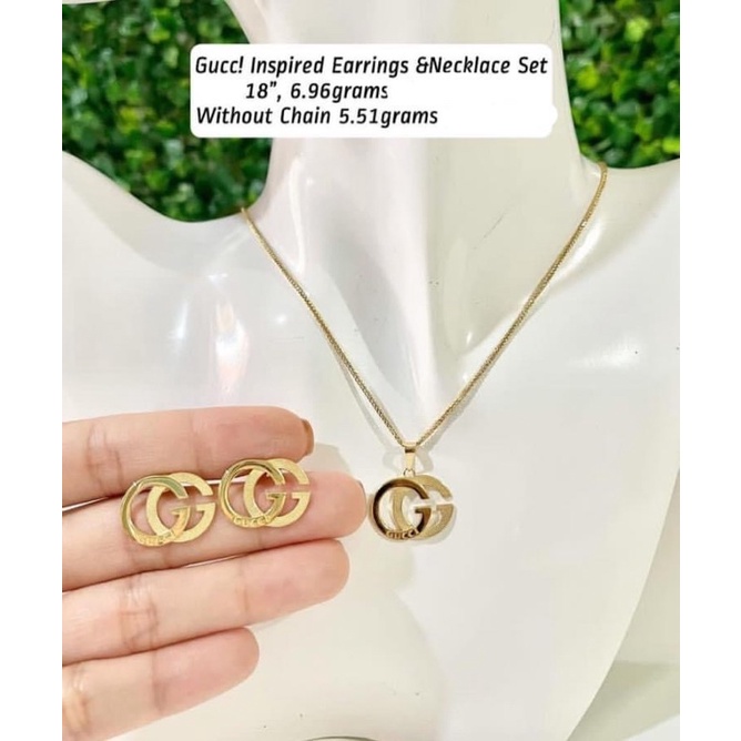 Gucci necklace on sale and earrings