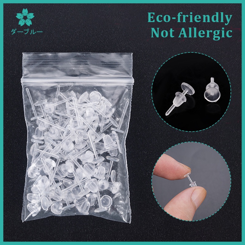50pcs 3mm Invisible Plastic Earrings Clear Anti Allergy Plastic Stem Ear Stud Earring Accessories Shopee Philippines