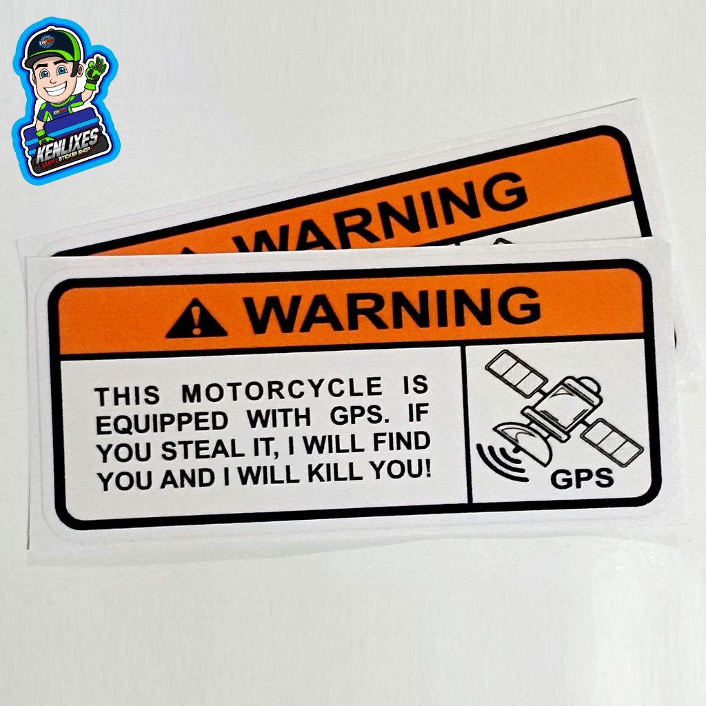 Warning Sign Sticker for Motorcycle & Car (GPS/ANIME FUNNY Sticker ...
