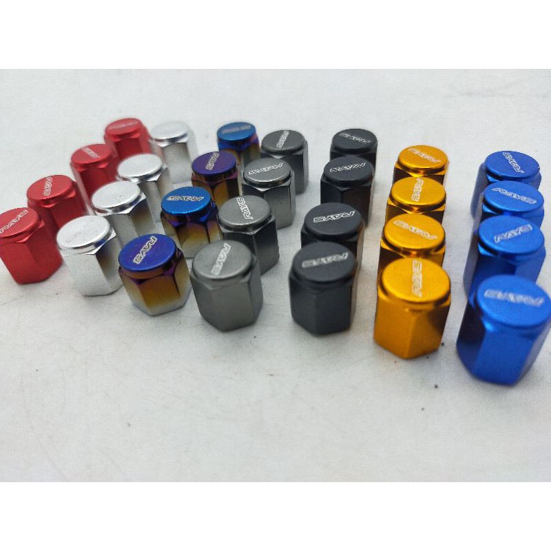 4 pcs Rays aluminum air valve cap 4 pieces tayar kereta / motor air ...