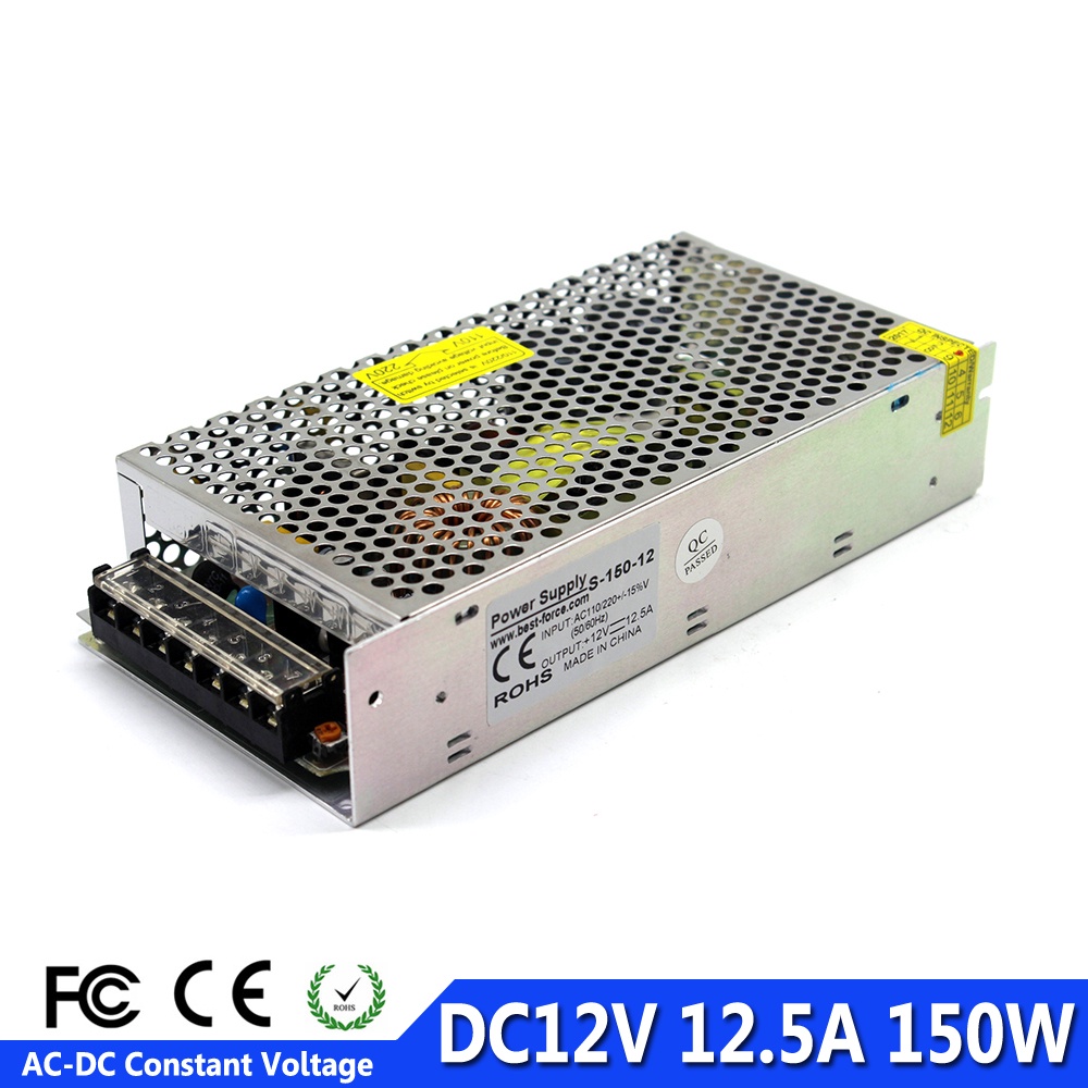 Universal 12V 12.5A 150W Regulated Switching Power Supply Transformer ...
