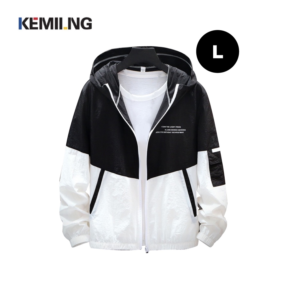 KEMILNG Unisex Jacket with Hood | Windbreaker Jacket with Zipper and ...