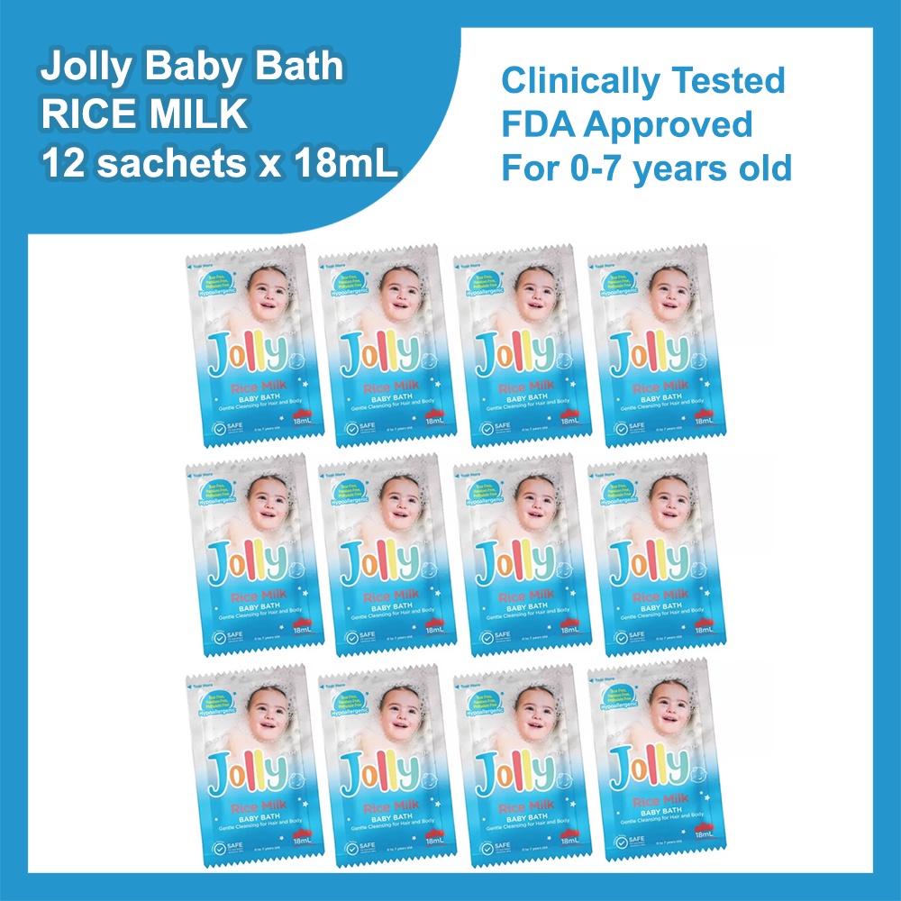 Jolly Rice Milk Baby Bath 18ml Blue, 12 Sachets | Shopee Philippines