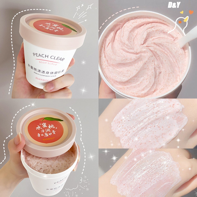 Hanboli Peach Clear Body Scrub Exfoliating Moisturizing Peach Scrub