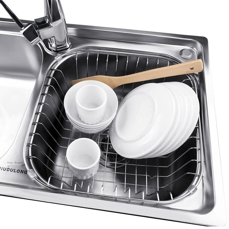 Kitchen sink drain basket bold 304 stainless steel drain rack wash
