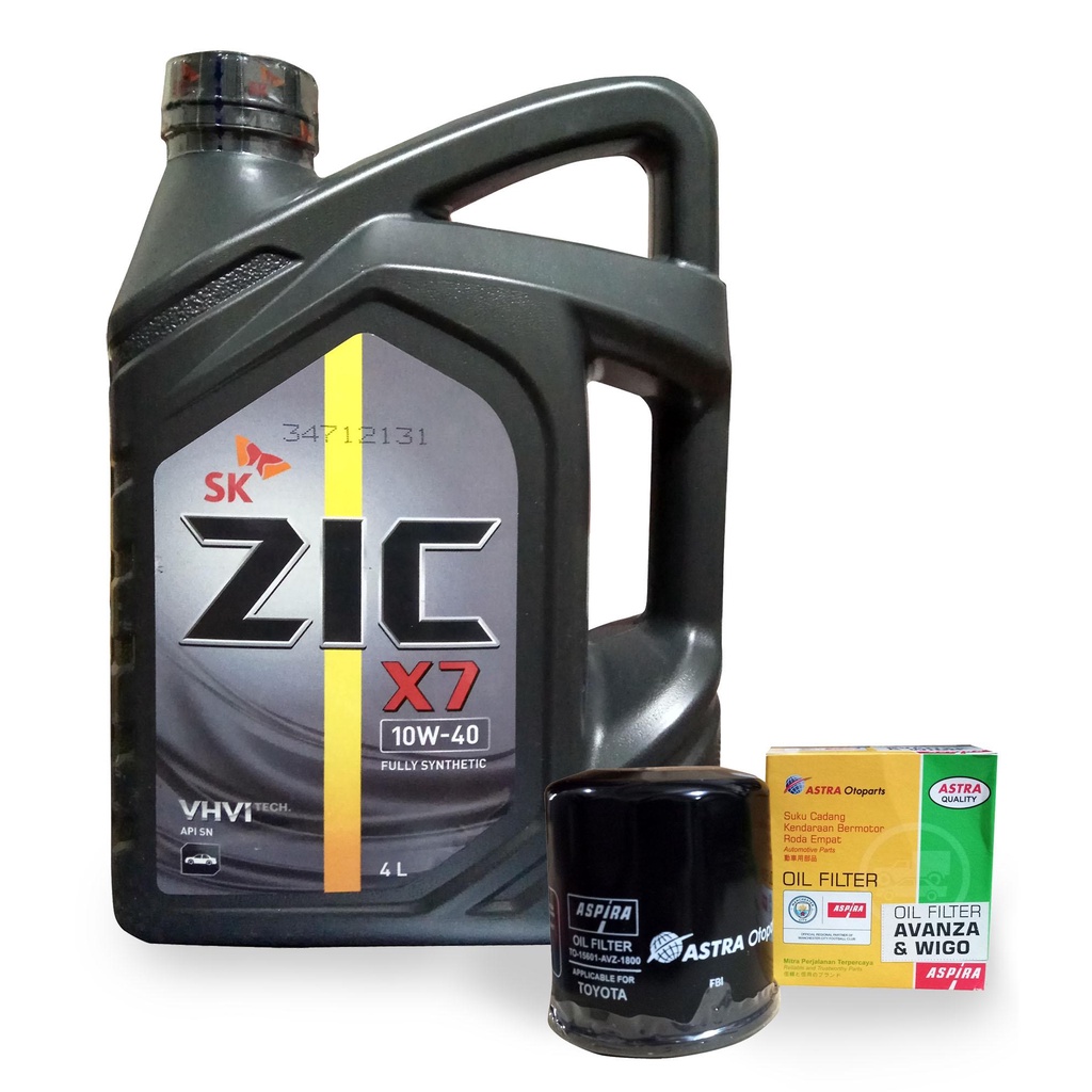 SK ZIC X7 10W40 Fully Synthetic Motor Oil Change Bundle for Toyota