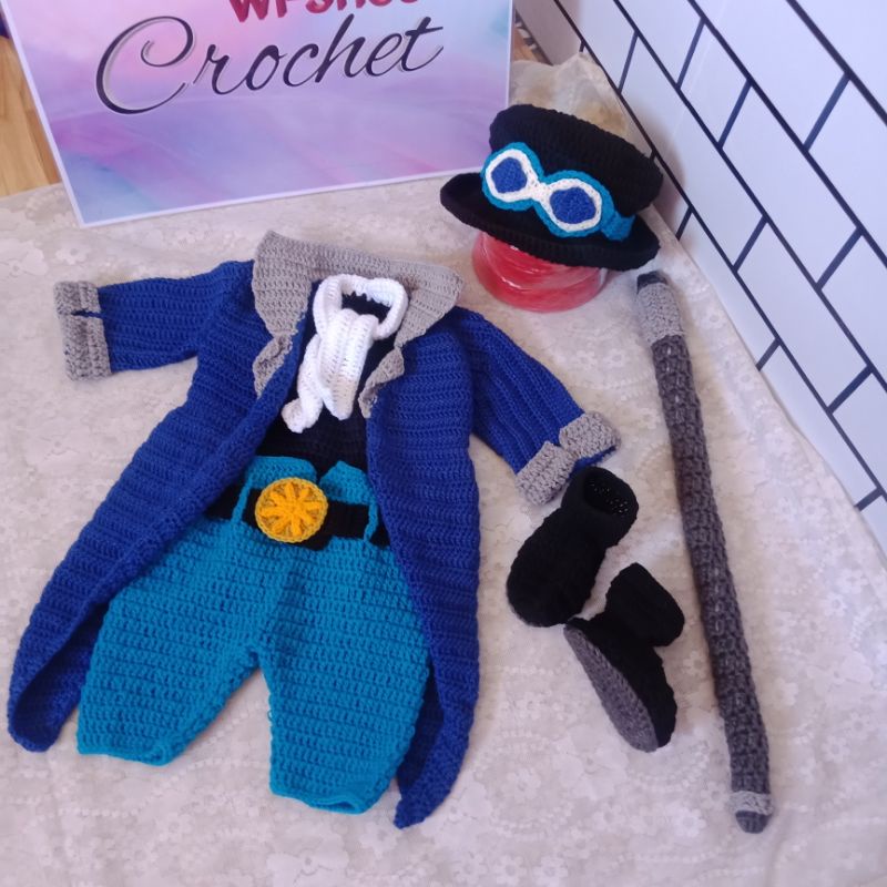 Wishes Crochet Sabo One piece Costume Crochet for baby's monthly ...